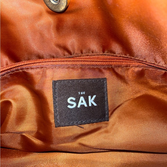 The Sak Brown Purse Orange Satin Lining - Picture 4 of 4